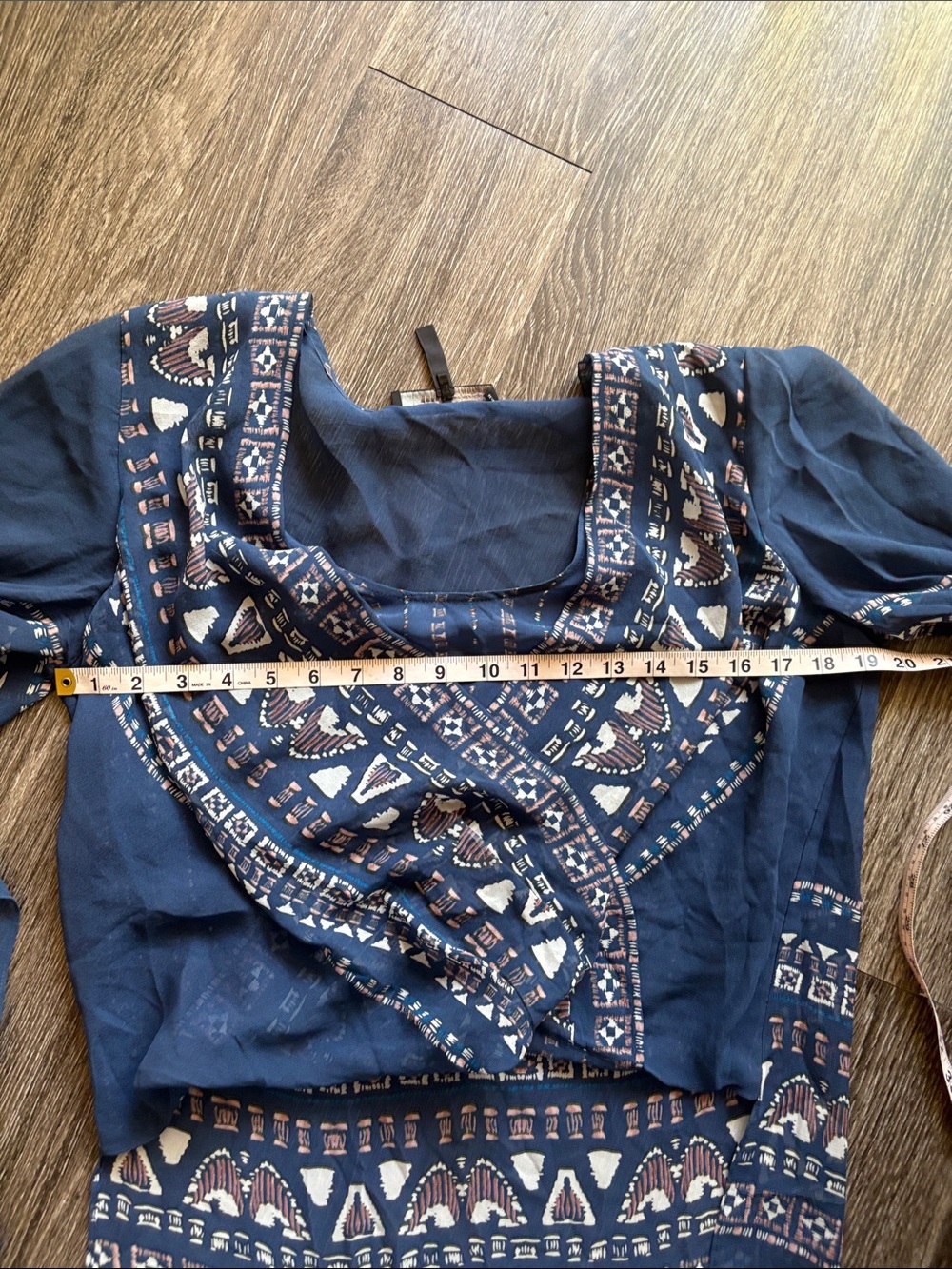 BCBGMaxazria Silk Boho Faux Wrap Handkerchief Blouse - Picture 9 of 11